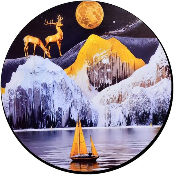 تابلوه حائط خشب مودرن بتصميم طبيعي - ذاتي اللصق (50×50 سم)