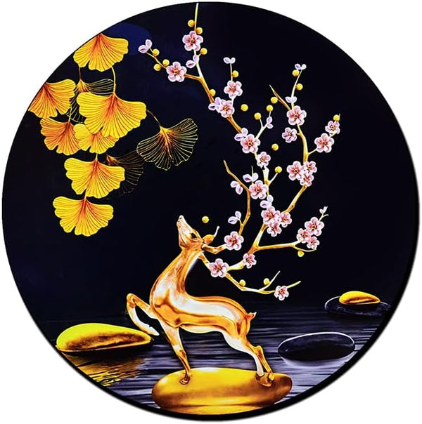 تابلوه حائط خشب مودرن بتصميم "الغزال" - ذاتي اللصق (50×50 سم)