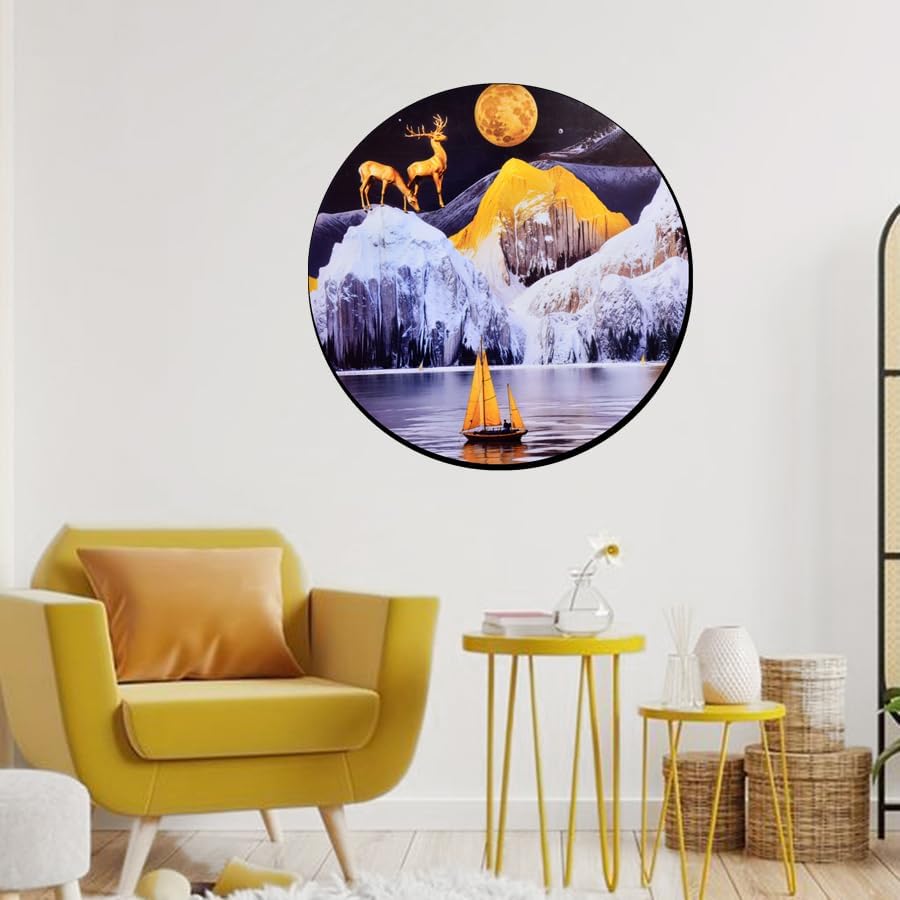تابلوه حائط خشب مودرن بتصميم طبيعي - ذاتي اللصق (50×50 سم)