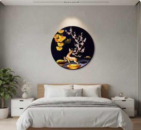 تابلوه حائط خشب مودرن بتصميم "الغزال" - ذاتي اللصق (50×50 سم)
