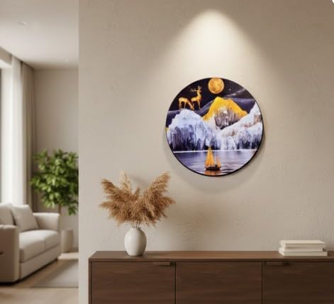 تابلوه حائط خشب مودرن بتصميم طبيعي - ذاتي اللصق (50×50 سم)